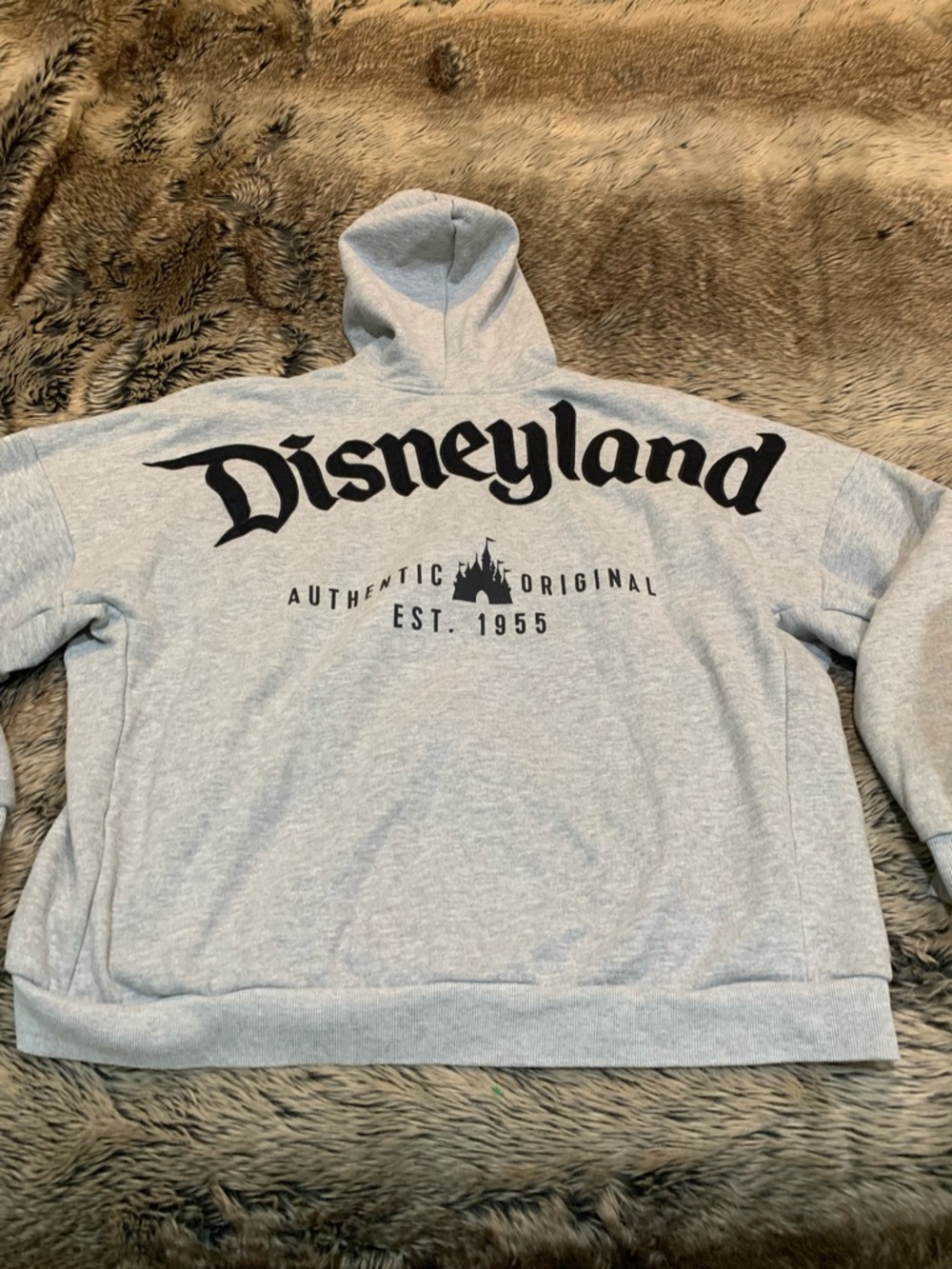 Disney Parks Authentic Original Est 1955 spirit Disneyland Zip Up Hoodie gray XL